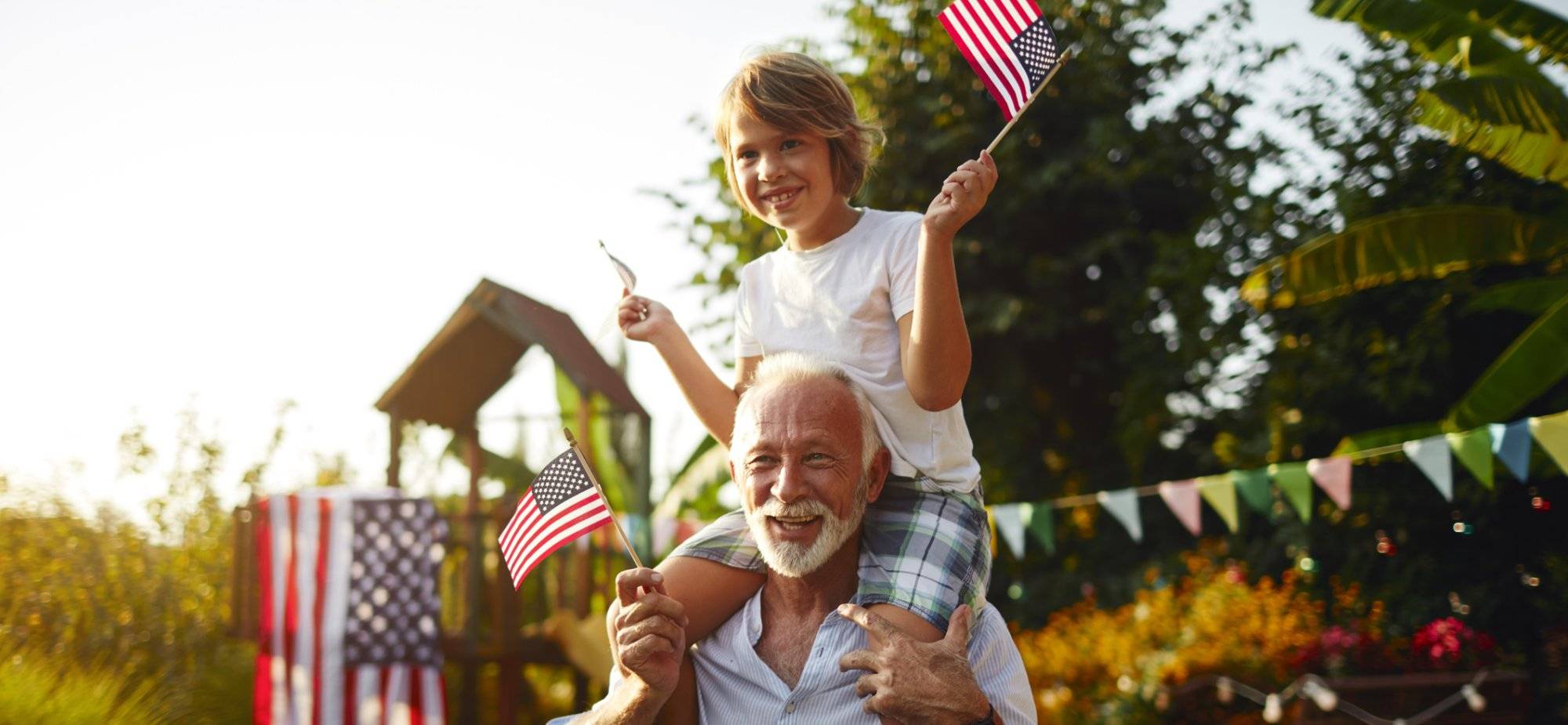 4th Of July - Grandfather and grandson